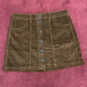 NWT American Eagle Super Hi-Rise A-Line Brown Corduroy Skirt  (Womens size 6)